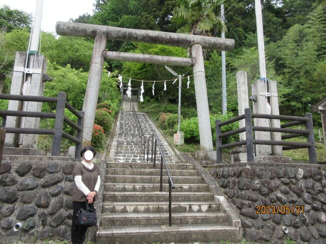 【村の鎮守の駒木野神社（青梅市駒木町）が改装されたと聞き、数十年ぶりに参詣した。】<br /><br />産経新聞に、今週は【七十二候・麦秋至（むぎのとき　いたる）・・・麦が熟し、農家が刈り入れの時期を迎える、6月1日～5日）】と小さく載っていた。<br /><br />3月下旬以来、千葉の北総（ほくそう：主に千葉県北部地域）を走り、各地の春の花を見物している。 <br /><br />2023年5月30日～6月1日、亀の井ホテル青梅（旧かんぽの宿）に2泊して、故郷の青梅に墓参りをしようと、行程を考えた。 <br /><br />5月30日、千葉最北端にある関宿（せきやど）の地を訪れたことが無かったので、ここ経由で青梅に行く事に決め、ほぼ半日、関宿城博物館を見物をした（前編参照）。<br />この日の気温は26度、快晴である。　<br /><br />写真は青梅市駒木町にある駒木野神社（村の鎮守様）の一の鳥居（神明鳥居）と石段・・・鳥居から長い石段が続く。