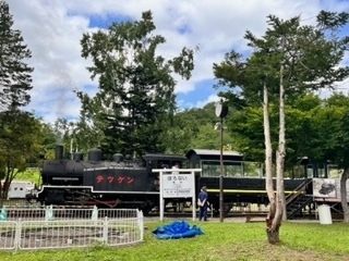 北海道三笠市の鉄道村の外側編。クロフォード公園から車で５分ほど。有料の博物館に入らなくても家族で楽しめるスポット。昔懐かしい汽車・電車が保存してあり、周辺の散策もできます。現在300円で短い距離ですが動くSLにも乗れます。