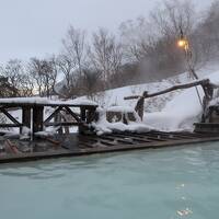 冬の福島☆新野地温泉「相模屋旅館」に宿泊して白濁の硫黄泉で雪見風呂