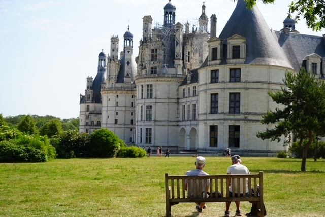 フランス３日目は、私にとって、今回の旅の一番のハイライト。<br />ずっとずっと行きたいと思っていたロワール古城めぐりです。<br />日本語のツアーが日程的に合わなかったので、英語のツアーに参加です。<br />日本人は私たち親子のみ。<br />英語はわからないけど、待ち合わせ時間と場所さえ分かればなんとかなるだろう！と思い切って参加しましたが、なんとかなりました。<br />まずはシャンボール城からブロワ城へ。<br />ここで立ち寄った、ブロワの街が本当に素敵でした。