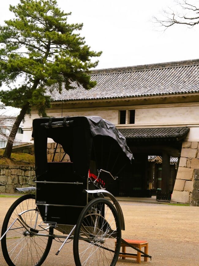 丸亀城（まるがめじょう）は、讃岐国、現在の香川県丸亀市にある日本の城である。別名、亀山城（かめやまじょう）。<br /><br />丸亀市街地の南部に位置する亀山（標高66メートル）を利用し、縄張りはほぼ四角形で亀山の廻りを堀（内堀）で囲む、渦郭式の平山城である。<br />石垣は、緩やかであるが荒々しい野面積みと端整な算木積みの土台から、頂は垂直になるよう独特の反りを持たせる「扇の勾配」と呼ばれる。山麓から山頂まで4重に重ねられ、合わせると60メートルになり、総高としては日本一高く三の丸石垣だけで一番高い部分は22メートルある。<br /><br />頂部の本丸には江戸時代に建てられた御三階櫓が現存する。この建物は唐破風や千鳥破風を施して漆喰が塗られ高さは15メートルあり、現存天守の中で最も小規模である。<br />城跡の全域は国の史跡に指定されており亀山公園となっている。天守のほかに大手一の門・大手二の門・藩主玄関先御門・番所・御籠部屋・長屋が現存しており、そのうち天守・大手一の門・大手二の門は重要文化財に指定されている。木型模型（1/650）の現存例は丸亀城のものしかなく非常に珍しい。これは平成4年に丸亀市の指定有形文化財になっている。大手門と天守が両方とも現存しているのはこの丸亀城と、弘前城と高知城のみである。<br /><br />慶長2年（1597年） - 豊臣政権の時代、生駒親正が讃岐17万石を与えられ高松城を本城とし、亀山に支城を築く。<br />慶長7年（1602年） - 6年の歳月を要し、ほぼ現在の城郭が完成。<br />延宝元年（1673年） - 32年の歳月を要し大改修が完了。現存する石垣の大半はこの改修の際に完成したものである。<br />昭和25年（1950年） - 天守の解体修理が行われた。この記念行事として第1回の丸亀お城まつりが開催された。また、文化財保護法施行により天守は重要文化財となる。<br />昭和32年（1957年） - 大手一の門・大手二の門が重要文化財に指定される。<br />昭和47年（1972年） - 丸亀城や京極氏に関わる史料を展示する丸亀市立資料館が開館。<br />現在地住所：香川県丸亀市一番丁4番地乙<br />（フリー百科事典『ウィキペディア（Wikipedia）』より引用）　<br /><br />丸亀城　については・・<br />https://www.city.marugame.lg.jp/site/castle/<br /><br />