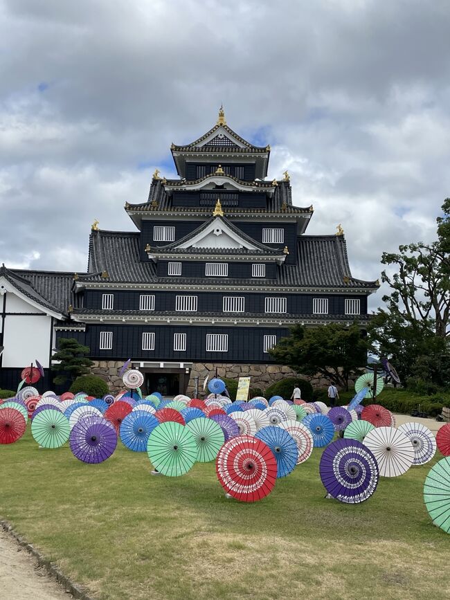 御翔印旅14回目　今回は福岡空港・山口空港・岡山空港へ。<br />鉄印旅は、前回乗れなかった井原鉄道へ。全線乗り鉄予定が最後に乗り間違えて1区間残してしまいました。<br /><br />その合間に福山城・岡山城にも寄りました。<br /><br />JALのプロモーションチケットで7月に行く予定の旅でしたが、大雨で山口のJRが不通となり、8月に変更となりましたが、猛暑日の旅となりました。<br /><br />1日目　福岡空港ー博多駅ー厚狭駅―宇部―山口宇部空港ー福山<br /><br />2日目　福山ー福山城ー神辺ー井原ー岡山ー岡山城ー岡山空港ー羽田