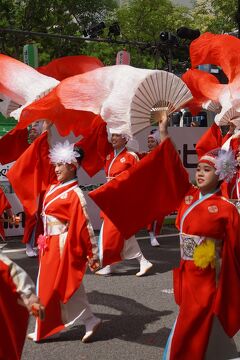 ダイヤモンド・プリンセス日本の夏！ 竿燈・ねぶた・よさこい・阿波おどりに沸く周遊クルーズ（12）オーテピア前の観覧席で初めてのよさこい観覧。