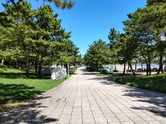 猛暑に海の公園から福浦の海岸線に再整備された海辺の散歩道(金沢水際線緑地)までウォーキング