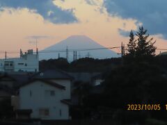 久し振りに見られた夕焼け富士