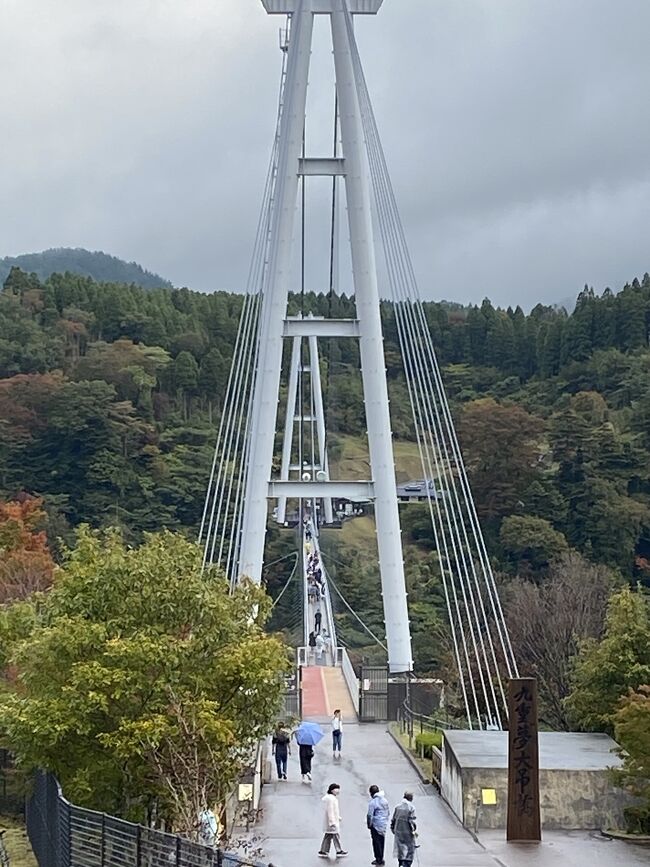 2日目朝から雨<br />お宿で朝食を頂き九重大橋へ。ガスで全然見えない雨も本降り、諦めて次へ<br />滝を見たりしながら山なみ街道を走り九重を走り赤湯温泉赤川荘に寄って石鹸を買ったり竹田市内を歩いたりちょこちょこ道の駅に寄ったりしながら<br />目的の友喜美荘さんへ<br />チェックインしてゆっくり温泉入って美味しい夕食に舌鼓<br />長いドライブの1日。何もない道が多かった…<br />２日目ドライブと道の駅寄りながら早めにホテルへ