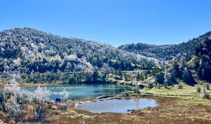 秋の志賀草津高原ルートをドライブ【横手山付近はすでに初冬の幻想的な絶景！】～紅葉の鬼押出し園まで