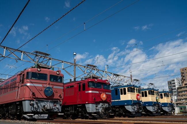 最近、鉄道会社で流行り（？）の有料撮影会。6000円と比較的手ごろな価格で、貴重な機関車が5機も並ぶお得で楽しい時間でした！