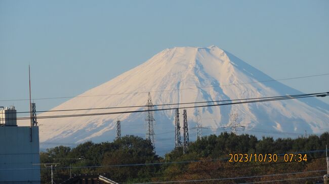 10月30日、午前7時半過ぎにふじみ野市より冬化粧した素晴らしい富士山が見られました。<br /><br /><br /><br /><br />*素晴らしかった冬化粧した富士山
