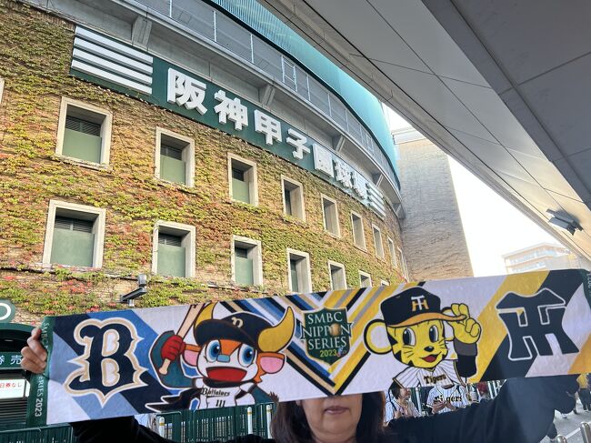 2023年プロ野球日本シリーズは関西ダービー<br />阪神タイガースvsオリックスバファローズ<br />観戦チケットは残念ながら落選(´;ω;｀)<br /><br />しかし、スタジアムツアーはサクッと取れましたので<br />せめてもの情けで練習だけ見に行くことにしました。<br /><br />日本シリーズの雰囲気だけでも味わってきます。<br />