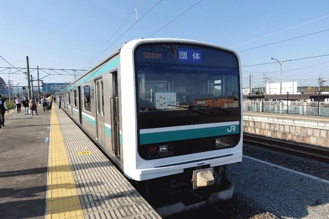 ■はじめに<br />　JR東日本が企画する観光列車は、大手の通販サイト「びゅう」の「鉄道の旅」で売り出される。しかし、それ以外にも細々した企画が立つことがあり、それらについては、JREモール内にあるJR東日本の各支社が個別に販売する形になっている。この「大人鐡」シリーズの46回目に乗車した「角打ち列車」は千葉支社の企画であり、今回乗る列車は水戸支社の企画である（列車自体が走行するのは福島県内であるが、企画は茨城県の水戸支社）。<br />　通常の「食事付き観光列車」は車内での飲食が基本であるが、今回の酒巡り号では、途中下車をしてブドウ畑の見学なども含まれているという。ビール、ワイン、日本酒などの造り酒屋が参加して解説などもしてくれ、駅弁が付いて8,800円也。いつの間にか取得していたJREモールのクーポン500円を適用させて決裁したが、その数日後には定員（60人）分が売り切れていた（車内放送によると、販売後4日で売り切れたとのこと）。<br />　三連休であるので、この列車の乗車だけで帰ってくるのはもったいない。ということで、翌日にはSL「D51復活35周年横川」に乗ってくることにした。<br /><br />＠浪江駅にて<br /><br />【大人鐡1】長良川鉄道「ながら」編<br />https://4travel.jp/travelogue/11569165<br /><br />【大人鐡2】しなの鉄道「ろくもん」・JR東日本「HIGH RAIL 1375」編<br />https://4travel.jp/travelogue/11577646<br /><br />【大人鐡3】肥薩おれんじ鉄道「おれんじ食堂」編<br />https://4travel.jp/travelogue/11590943<br /><br />【大人鐡4】JR四国「四国まんなか千年ものがたり」編<br />https://4travel.jp/travelogue/11596568<br /><br />【大人鐡5】西日本鉄道「THE RAIL KITCHEN CHIKUGO」編<br />https://4travel.jp/travelogue/11605667<br /><br />【大人鐡6】あいの風とやま鉄道「一万三千尺物語」編<br />https://4travel.jp/travelogue/11631584<br /><br />【大人鐡7】えちごトキめき鉄道「えちごトキめきリゾート雪月花」編<br />https://4travel.jp/travelogue/11633913<br /><br />【大人鐡8】京都丹後鉄道「丹後くろまつ号」<br />https://4travel.jp/travelogue/11636560<br /><br />【大人鐡9】長野電鉄「北信濃ワインバレー列車」・しなの鉄道「軽井沢リゾート号」編<br />https://4travel.jp/travelogue/11637678<br /><br />【大人鐡10】平成筑豊鉄道「ことこと列車」・JR西日本「○○のはなし」編<br />https://4travel.jp/travelogue/11639573<br /><br />【大人鐡11】道南いさりび鉄道「ながまれ海峡号」編<br />https://4travel.jp/travelogue/11644560<br /><br />【大人鐡12】JR四国「時代の夜明けのものがたり」「伊予灘ものがたり」編<br />https://4travel.jp/travelogue/11648072<br /><br />【大人鐡13】いすみ鉄道「いすみ酒BAR列車」・JR東日本「TOMOKU EMOTION」編<br />https://4travel.jp/travelogue/11654589<br /><br />【大人鐡14】のと鉄道「のと里山里海号」・JR西日本「花嫁のれん」「べるもんた」編<br />https://4travel.jp/travelogue/11657702<br /><br />【大人鐡15】西武鉄道「旅するレストラン 52席の至福」編<br />https://4travel.jp/travelogue/11659629<br /><br />【大人鐡16】JR東日本「ゆざわShu＊Kura」「フルーティアふくしま」編<br />https://4travel.jp/travelogue/11662714<br /><br />【大人鐡17】島原鉄道「しまてつカフェトレイン」編<br />https://4travel.jp/travelogue/11664149<br /><br />【大人鐡18】明知鉄道「食堂車（じねんじょ列車）」編<br />https://4travel.jp/travelogue/11672268<br /><br />【大人鐡19】JR東日本「海里」編<br />https://4travel.jp/travelogue/11674361<br /><br />【大人鐡20】しなの鉄道「姨捨ナイトクルーズ（姨捨夜景と利き酒プラン）」編<br />https://4travel.jp/travelogue/11676486<br /><br />【大人鐡21】樽見鉄道「しし鍋列車」編<br />https://4travel.jp/travelogue/11677092<br /><br />【大人鐡22】JR東日本「おいこっと」編<br />https://4travel.jp/travelogue/11683237<br /><br />【大人鐡23】近畿日本鉄道「青の交響曲（シンフォニー）」「しまかぜ」編<br />https://4travel.jp/travelogue/11690688<br /><br />【大人鐡24】JR九州「36ぷらす3」編<br />https://4travel.jp/travelogue/11692905<br /><br />【大人鐡25】JR九州「或る列車」編<br />https://4travel.jp/travelogue/11697401<br /><br />【大人鐡26】JR西日本「WEST EXPRESS銀河」「あめつち」編<br />https://4travel.jp/travelogue/11699568<br /><br />【大人鐡27】関東鉄道「ビール列車」編（おまけで「急行夜空」号も）<br />https://4travel.jp/travelogue/11718331<br /><br />【大人鐡28】三陸鉄道「プレミアムランチ列車」・JR西日本「うみやまむすび」編<br />https://4travel.jp/travelogue/11720925<br /><br />【大人鐡29】秋田内陸縦貫鉄道「山のごちそう列車」編<br />https://4travel.jp/travelogue/11722651<br /><br />【大人鐡30】えちごトキめき鉄道「バル急行」編<br />https://4travel.jp/travelogue/11725655<br /><br />【大人鐡31】山形鉄道「プレミアムワイン列車」・長野電鉄「ワイントレイン」編<br />https://4travel.jp/travelogue/11735815<br /><br />【大人鐡32】伊豆急行「ROYAL EXPRESS」・富士急行「富士山ビュー特急」<br />https://4travel.jp/travelogue/11736748<br /><br />【大人鐡33】長良川鉄道「ごっつぉ～　こたつ列車」編<br />https://4travel.jp/travelogue/11740025/<br /><br />【大人鐡34】錦川鉄道「利き酒列車」編<br />https://4travel.jp/travelogue/11745267<br /><br />【大人鐡35】JR東日本「なごみ（和）」編<br />https://4travel.jp/travelogue/11747896<br /><br />【大人鐡36】JR西日本「etSETOra」「La Malle de Bois」編（おまけで明知鉄道も）<br />https://4travel.jp/travelogue/11757929<br /><br />【大人鐡37】JR東日本「越乃Shu＊Kura」「海里」編（いずれも2回目）<br />https://4travel.jp/travelogue/11762101<br /><br />【大人鐡38】JR西日本「SAKU美SAKU楽」編<br />https://4travel.jp/travelogue/11767481<br /><br />【大人鐡39】小湊鉄道「夜トロビール列車（夜トロジビエ列車）」編<br />https://4travel.jp/travelogue/11770970<br /><br />【大人鐡40】えちごトキめき鉄道「乾杯!! 納涼急行」編（おまけで関東鉄道「ビール列車」も）<br />https://4travel.jp/travelogue/11772503<br /><br />【大人鐡41】JR東日本「やまがた秋のワイン号」編（＋祝・只見線復活）<br />https://4travel.jp/travelogue/11784064/<br /><br />【大人鐡42】JR九州「ふたつ星4047」編（＋祝・西九州新幹線開業）<br />https://4travel.jp/travelogue/11786703<br /><br />【大人鐡43】三陸鉄道「こたつ列車」編<br />https://4travel.jp/travelogue/11805977<br /><br />【大人鐡44】近江鉄道「近江の地酒電車」・大阪モノレール「夜景と楽しむ日本酒列車」編<br />https://4travel.jp/travelogue/11809474<br /><br />【大人鐡45】養老鉄道「枡酒列車」編<br />https://4travel.jp/travelogue/11810750<br /><br />【大人鐡46】JR東日本「日本酒を楽しむSake列車」「角打ち列車」編<br />https://4travel.jp/travelogue/11813430<br /><br />【大人鐡47】伊賀鉄道「利き酒とれいん」編<br />https://4travel.jp/travelogue/11817500<br /><br />【大人鐡48】JR四国「藍よしのがわトロッコ」・小田急電鉄「VSEかながわの地酒」編<br />https://4travel.jp/travelogue/11821861<br /><br />【大人鐡49】JR北海道「花たび そうや」編<br />https://4travel.jp/travelogue/11831367<br /><br />【大人鐡50】JR東日本「リゾートしらかみ」編<br />https://4travel.jp/travelogue/11837224<br /><br />【大人鐡51】JR東日本「カシオペア」編<br />https://4travel.jp/travelogue/11841002/<br /><br />【大人鐡52】由利高原鉄道「納涼ビール列車」・京阪電鉄「ビールde電車」編<br />https://4travel.jp/travelogue/11843494<br /><br />【大人鐡53】天竜浜名湖鉄道「天浜線ビール列車」・長野電鉄「ながでんビアトレイン」編<br />https://4travel.jp/travelogue/11848041<br /><br />【大人鐡54】伊豆箱根鉄道「反射炉ビアガー電車」編（＋祝・開業「宇都宮ライトレール」）<br />https://4travel.jp/travelogue/11851112<br /><br />【大人鐡55】北総鉄道「ほくそうビール列車」編<br />https://4travel.jp/travelogue/11856878