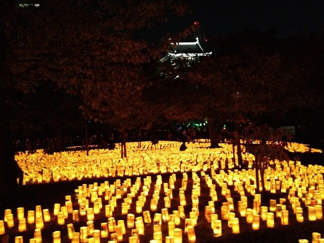 北九州市の竹林面積は約1,500ヘクタールにわたり、市町村単位では全国有数の広さを誇ります。<br />この竹林からは美味しいたけのこが生産され、特に「合馬たけのこ」は、有名ですが、竹林被害にも悩まされてきました。<br /><br />２０１９年、竹林被害のある山林の竹を伐採して竹灯籠を作り、小倉城にその竹灯籠を飾ろうという活動が市民から生まれました。「小倉城竹あかり」の始まりです。年々、認知が広まり、今では北九州市の秋の夜を飾るイベントして定着しています。<br /><br /><br />評判がいいので初めて主人と訪問して、幻想的な空間を楽しんできました。