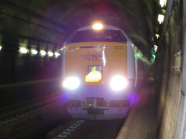 旅行記「大英博物館の後は、ロンドンバス(路線バス)で車窓観光を楽しみながらグリニッジ天文台を往復した」を編集していて、青函トンネルの駅に行った事を思い出した。<br />北海道新幹線が開通する以前、竜飛海底駅を見学できるイベントが有った。<br />10:50 八戸発 白鳥3号 5号車指定席<br />11:50 青森発 白鳥3号<br />12:22 日本レストラン青森営業所白鳥3号 帆立釜飯 \900 SUICA利用<br />12: 乗降口の2号車に移動 竜飛海底駅で下車<br />海底駅見学整理券(竜飛2コース) のスタッフが待ち受けていた<br />説明を受けた後<br />12:53 ケーブル斜坑入口から坑道体験<br />13:10 体験坑道駅<br />13:15 22便 龍飛斜坑線もぐら号乗車<br />13:24 記念館駅 もぐら号到着<br />青函トンネル記念館見学<br />津軽海峡冬景色歌謡碑<br />階段国道339号(1974年) 362段 388.2m 標高差 約70m を下る<br />14:10 太宰治文学碑<br />龍飛崎観光案内所『龍飛館』<br />階段国道339号を登る。<br />14:29 龍飛崎階段村道も登る<br />渡海三角点(旧竜飛)からの眺望を楽しみ<br />青函トンネル記念館に戻り、展示物を見た<br />15:38 記念館駅 33便 龍飛斜坑線 もぐら号乗車<br />15:46 体験坑道駅 到着<br />15:52 竜飛定点を経て竜飛海底駅 で待機<br />16:18 竜飛海底駅 白鳥15号に乗車<br />メーンイベント終了<br />函館で下車 ホテルにチェックイン<br />夕食を海鮮レストランで摂った後<br />18:45 函館ロープウェイ に乗り<br />19:00 函館山夜景を観賞<br />ホテルに戻り<br />本日の旅は終了<br />竜飛海底駅は今では、もうどの列車も止まらない秘境駅なのかな<br />現在では、乗れる時に乗らなければ一生乗れないのを実感しています