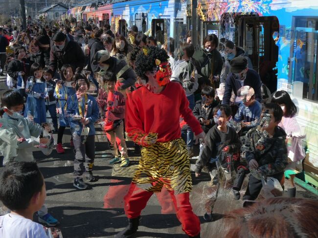 1135熊谷発で秩父神社の節分追儺祭第二幕を見に行く