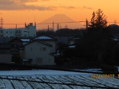 大雪後に見られた夕焼け富士
