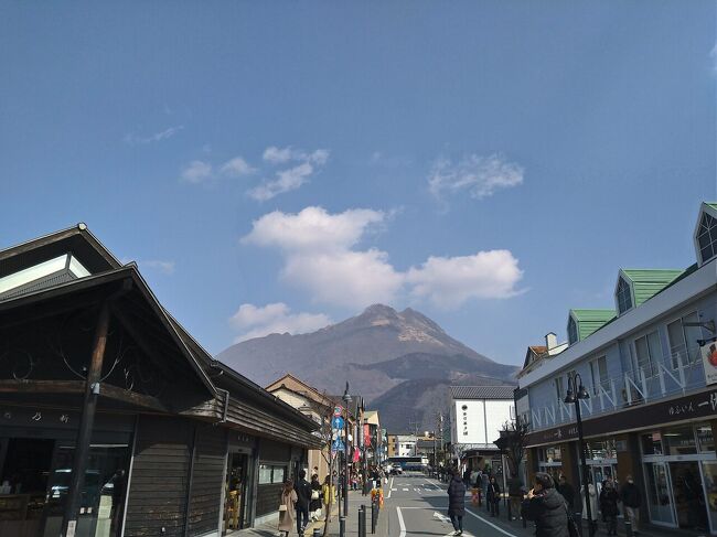 大阪に居ると、さんふらわあの新造船がいかに豪華かテレビやラジオで見聞きします。<br />調べてみると土曜の仕事終わりから乗るにはちょうどいい時間。<br />しかもお手頃なプライベートシングルが残１。<br />これは乗れと言うことですね。<br />ついでに行ったことのない湯布院も目指しつつ連休に温泉巡りしてきました。<br />別府では砂湯、泥湯、蒸し湯と変わり種ばかりw<br /><br />最初の計画では別府着→別府巡り別府泊、翌朝湯布院移動し散策、バスで博多まで向かい新幹線で帰る。<br />という一筆書きプラン。<br />ようやく1週間前に帰りの足を押さえようとしたら、博多行きのバスも残僅か。（連休最終日そらそーよ）<br />一方でなぜか大阪に帰るには都合のいい時間帯のにちりん74号の早特が残っていた！<br />新幹線代も安くなるし、高速バスも渋滞で長く乗りたくないので小倉経由プランに決定。<br /><br /><br /><br />2/10 20:05~07:55<br />さんふらわあ　むらさき　大阪→別府<br /><br />2/11　<br />別府交通センター→湯布院バスターミナル（ゆふりん号）<br /><br />2/12<br />15:57~17:18 にちりん74号　別府→小倉<br />19:20~21:52 さくら582号　小倉→新大阪<br /><br />どうしてもコスパの良いさくら号のA席に座りたく、小倉でうどんを食べたく検索したら乗り継ぎに二時間も要してしまった。<br /><br />