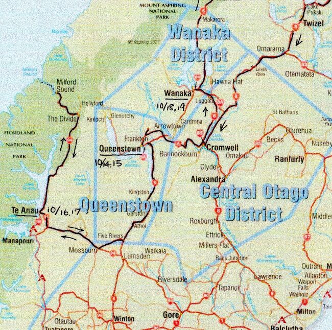 10月１日オークランドを出発し、１０日間　北島をめぐり、<br />南島北端ピクトンから南島の各地を訪れ、<br />クイーンズタウンからテ・アナウを経てミルフォードサウンドで<br />クルーズを堪能し、ワナカで滞在。<br />10月１８，１９日にここで２泊。旅の疲れを取る。<br />後半の旅へのエネルギーを蓄える。