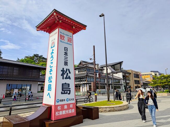 久しぶりに実家の家族と旅行してきました!<br />今回は日本三景のひとつ、宮城県の松島です。<br /><br />うちの家族に雨男雨女がいるのか、2日間とも天気はよくなく、2日目は雨でした。(しかも帰る頃に止むというね)<br /><br />そんでも松島には見どころがたくさんあるし温泉もあります!<br />泊りがけの旅行自体も3ヶ月ぶりなので楽しめました。