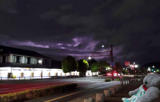 京都 & 姫路2024(11)姫路城ライトアップ再訪は、雷鳴とどろく豪雨に阻まれ