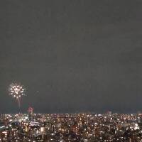 スカイツリーと花火　202407隅田川花火大会