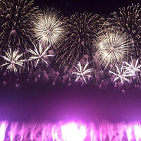 見たこともないスケールの大きい花火が漆黒の日本海と夜空に打ちあがるシーンは感動的でした。
