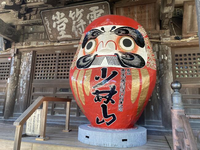 前から歩いてみたかった信越線の廃線ウォークですが、新型コロナとかいろいろあってなかなか行けませんでした。ようやく行くこととなり信越線横川駅前からのスタートなのでJRで行こうとしたところ、連れが車じゃないと嫌とごねまして、やむなく渋滞覚悟で車で出かけることにしました。国道17号線を走っていると左手に少林山達磨寺が見えました。親の田舎が高崎と富岡なので何度も来たことがありますが、そういえば前来たのが旧中山道歩きの15年くらい前かな?久し振りに寄ってみることに。<br />1697年に少林山達磨寺に開創。今は黄檗宗(おうばくしゅう)という禅宗のお寺です。縁起だるまは浅間山噴火後の天明の飢饉の頃、九代目東獄和尚が苦しい農民の副業になるようにと、開山心越禅師が描かれた一筆達磨像をもとに木型を彫り、張子だるまの作り方を豊岡村民に伝授しました。そう父親の実家がまさに豊岡村だった今の高崎出身で、冬になるとだるま作りを周囲の家がやっていて、通りに空っ風に晒されただるまがあちこちにありましたね。