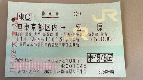 風っこ只見線満喫号に乗車。一泊二日の旅行で、JREBANK優待券1枚