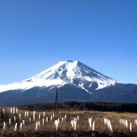 三島から川口湖へ。河口湖大橋から富士山を望みました。