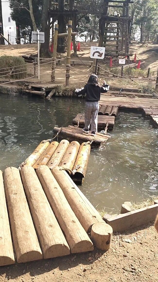 平和の森公園でアスレチック