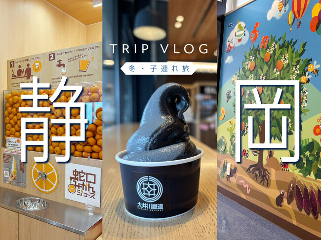 日本平夢テラスで富士山をみ見ながら静岡茶飲み比べ<br />→日本平ロープウェイでみかん蛇口体験<br />→焼津漁港でランチ&amp;買い物<br />→KADODEOOIGAWAにてキッズパーク「めちゃっけ」<br />→SLソフトを食べながらひと休み<br />→帰宅