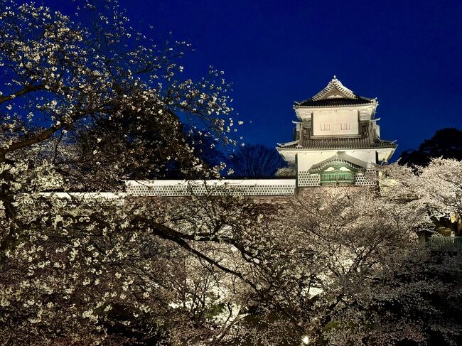 金沢に一泊。<br />夜の石川門周りを散策。
