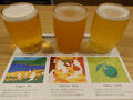 20250615-3 別府 夕立の最中に、Beppu Brewery。湯あがり3種セットとか。