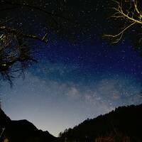 終【2】立岩湖から見る天の川（昼間は氷上のワカサギ釣り）☆長野県：南相木村