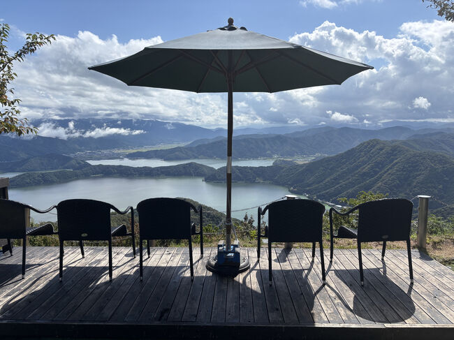 ７日間で福井県を車でグルっと巡ってみました。11 レインボーラインを走って展望台から三方五湖を見下ろしました。土砂降りのあと絶景～～！