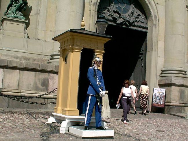 見張りの衛兵さん。<br />身動き１つしない…。