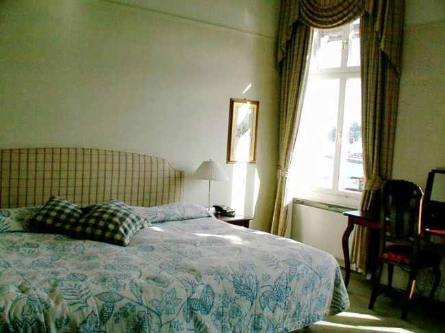 グランドホテルの部屋。<br />テラスまでついていました…。<br />