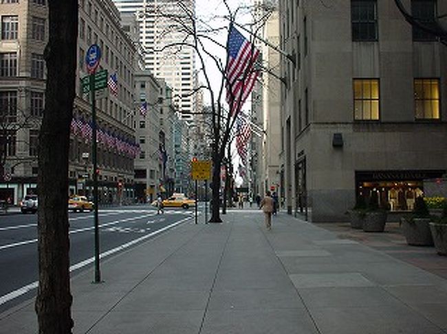 これも早朝の五番街です。<br />エンパイアステートビルに行く途中に撮影しました。