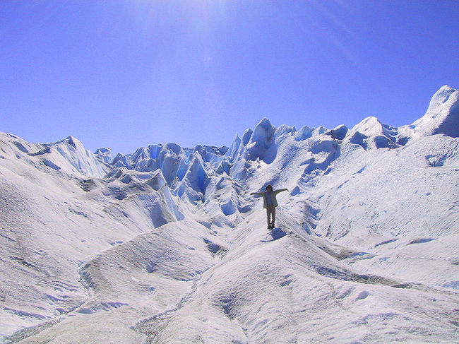 氷河の上はレモンパイのメレンゲのよう♪本当に良いお天気
