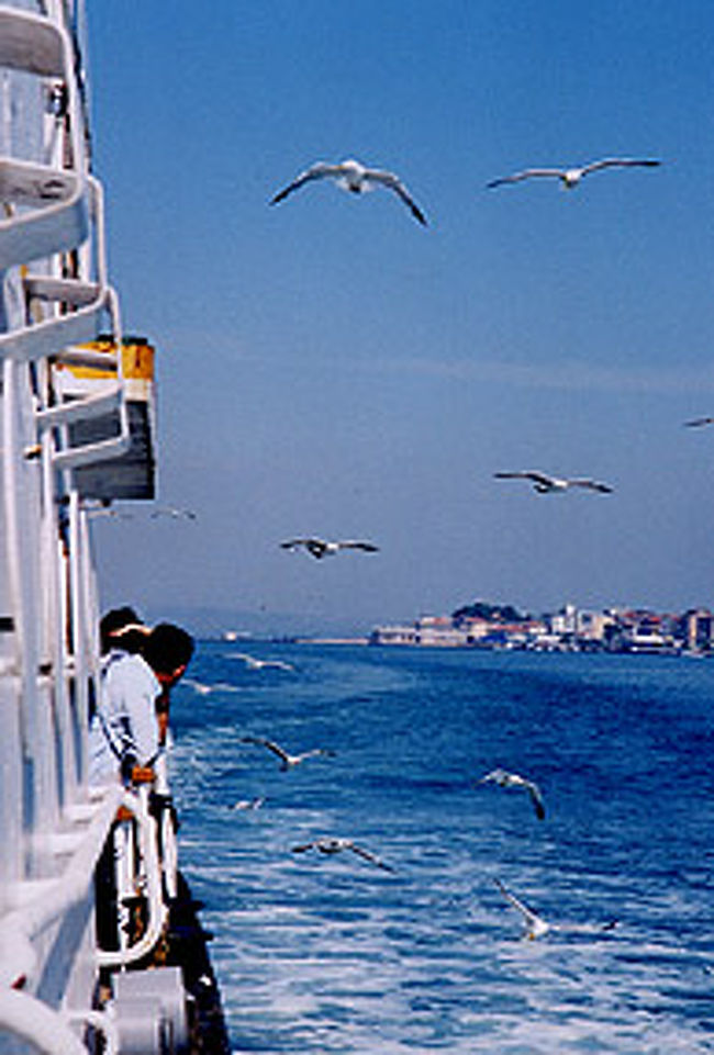 島から戻るフェリーの中で