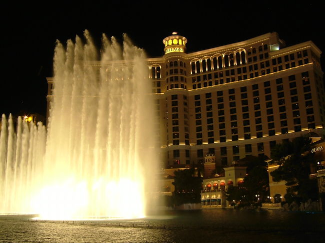 おなじみ、ベラッジオの噴水ショー。何回見ても飽きない。