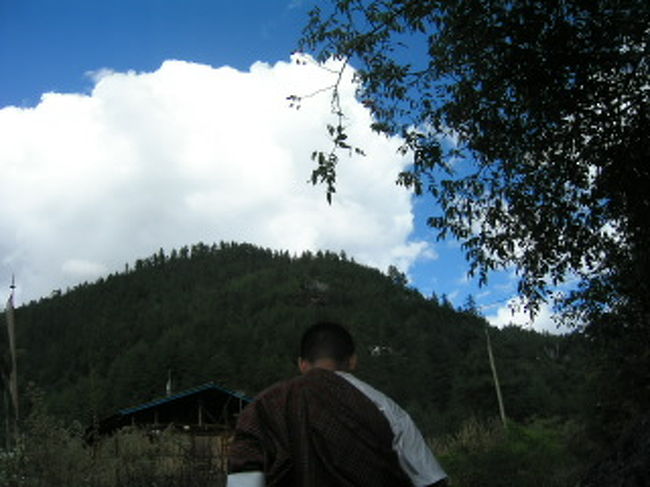 前を歩くガイドのチョキ。