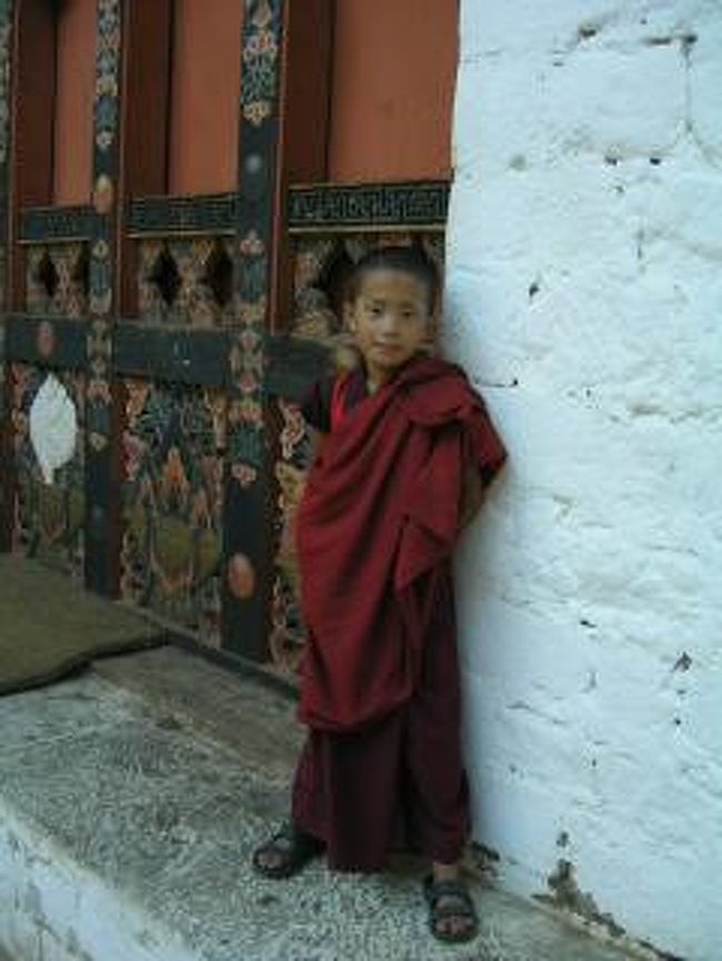 プナカゾン。<br />「撮って」と少年僧が。