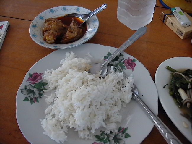 これがかの有名なミャンマーカレー。誰でも、お腹を壊すほどの油！と聞かされて、ビビリながら食べましたが、とってもおいしかった。値段も安いしね。<br />チキンのカレーです。