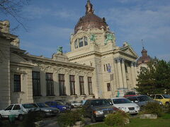 さてハンガリーといえば「温泉」。
その温泉の老舗といってもよい、セーチェニ温泉です。
ペスト地区初の温泉らしく、ものすごいつくりの建物でした。
残念ながら中は撮影禁止。
でも改装中だったので綺麗とは言えなかった。