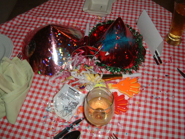 ホテルのレストランでカウントダウンパーティー