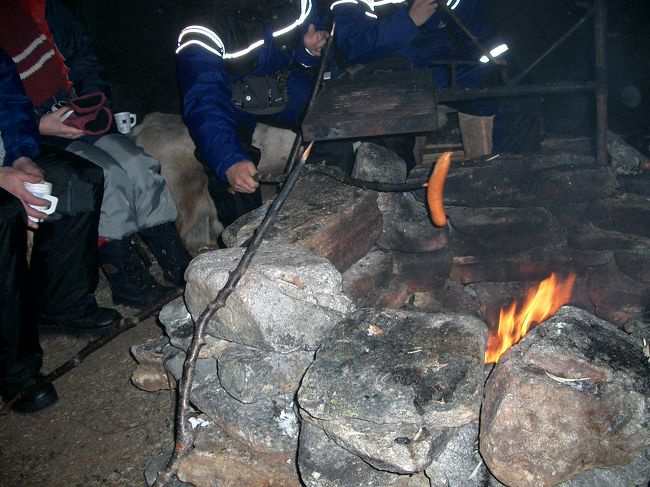 ドイツ人のおじさんに写真を頼んだところ、赤目軽減機能を知らずにタイミングがずれてしまいました。僕の焼いているソーセージが写ってしまいました。