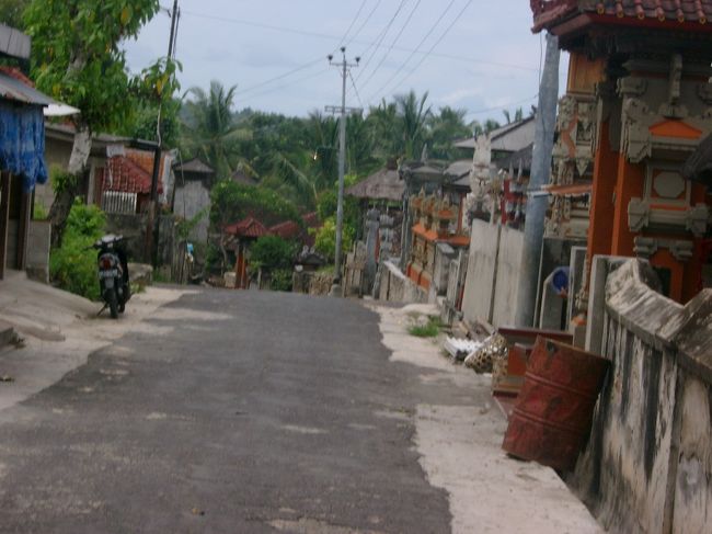また移動。<br />多分ちっちゃい村なんだろうけど、建物はしっかりバリ様式。<br />トラックの上からだと庭とか覗けてちょっとお得。