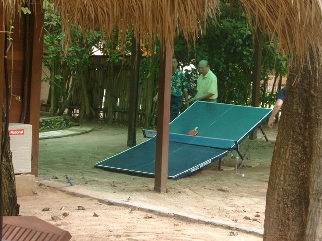 これは失礼ながらホント笑わせてもらった。<br />ビーチクラブにはプールやらなんやらいろんな施設があって、卓球台もなぜかあった。<br />それで、多分台に手をついたのだと思うけど壊したおじさんがいたんですよ！ばきーんと！<br /><br /><br />しかも「OH- NO-!!」的なことを叫んでいて（多分オーストラリアの人）ほんとにそういう風にいうのかー！と思って、さらに笑いの波が。<br /><br />なんかかわいくてこっそり撮ってしまった。ごめんね。