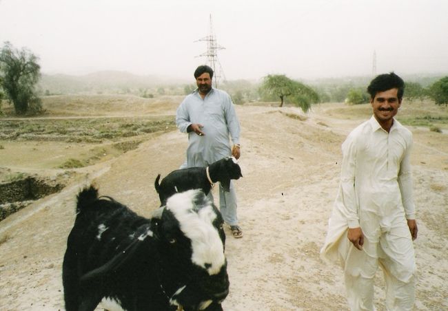 タキシラを散歩しているときに広場で歩いていた地元の人です。<br />このへんの広場にはアフガン人が遊んでた。