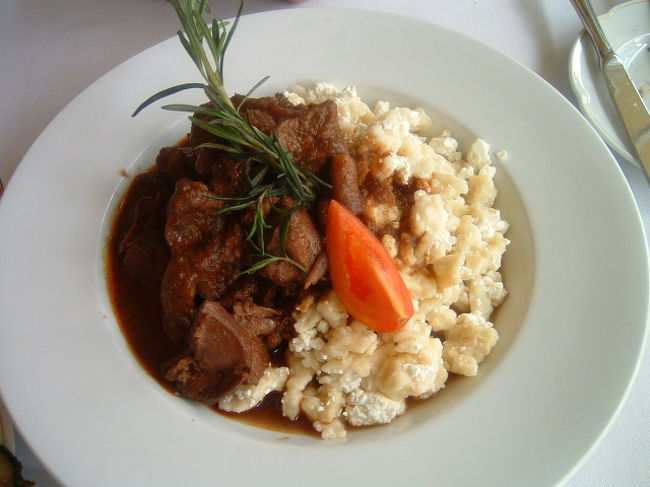 ハンガリー名物グヤーシュ。モンゴルのゴリヤシにそっくりでした。それにしても、量多過ぎ(>_